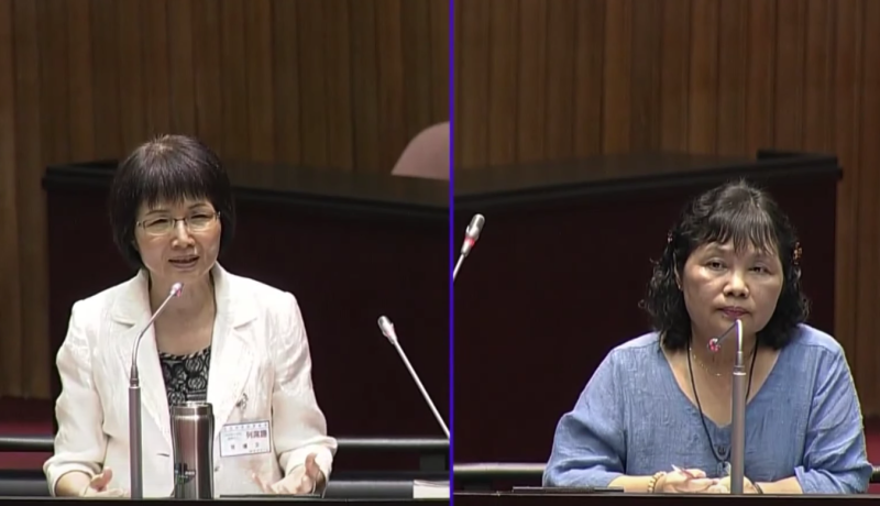大法官被提名人張瓊文（左）表示，她個人贊成通姦除罪化，因為用通姦罪來維持的婚姻，被維繫的只是表面。   圖：翻攝自立法院ivod