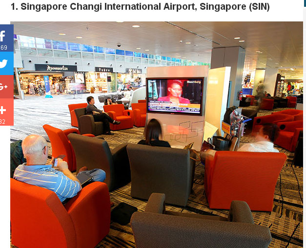 新加坡樟宜機場拿下好睡機場票選第1名。   圖：翻攝好睡機場官網