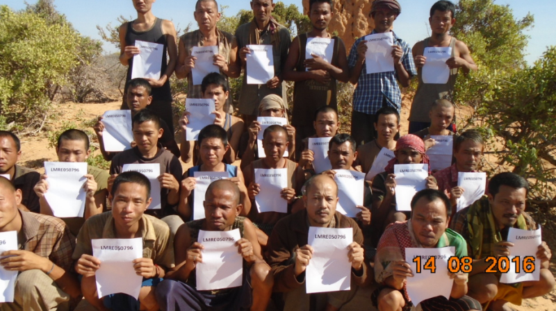 索馬利亞海盜釋放26名亞洲人質，這些船員來自台灣、中國、柬埔寨、印尼、菲律賓和越南。他們是在漁船Naham 3於2012年3月遭劫持後，遭囚禁將近5年。   圖：翻攝自Oceans Beyond Piracy網站