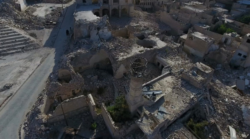 敘利亞城市阿勒坡（Aleppo）遭轟炸後的慘況。   圖：達志影像/路透社