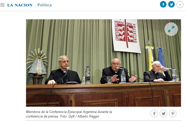 阿根廷主教團在記者會上宣布，將公開「骯髒戰爭」期間的3000檔案，供相關人士查閱。   圖：翻攝LA NACION/DyN/Alberto Raggio
