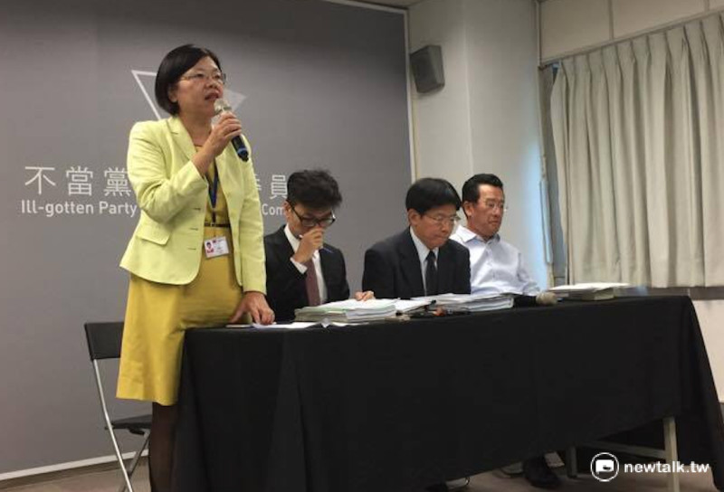 黨產會4日下午召開記者會，對於台北高等行政法院裁定暫時解凍國民黨資產，黨產會強調會提出抗告。   圖：柯昱安/攝