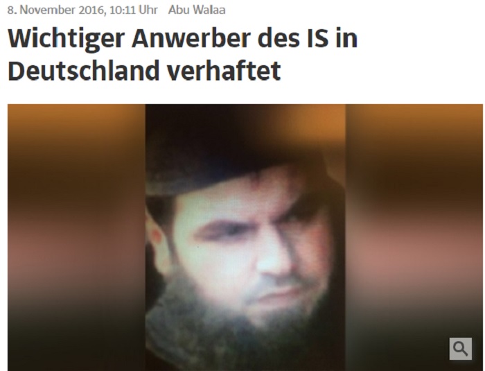 德國警方8日破獲伊斯蘭國（IS）招募網絡，逮捕5名重要成員，包括伊斯蘭國在德國的主要領袖沃爾拉。   圖：翻攝Sueddeutsche Zeitung