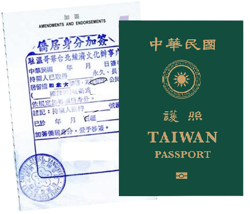 我國護照及僑居身分加簽。   圖：內政部役政署提供