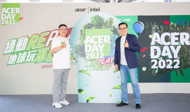 Acer Day舉行啟動儀式，宏碁台灣區營運長張世欣（左）、宏碁泛亞營運總部總經理侯知遠（右） 圖：acer/提供