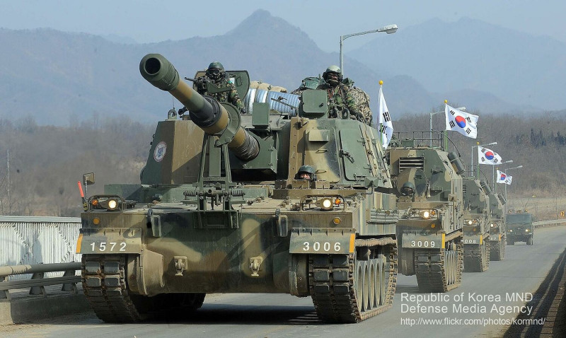 韓國 K9 榴彈砲。   圖：翻攝自維基百科（資料照）