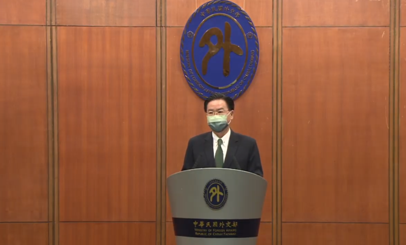 外交部長吳釗燮將在今天（9日）上午11時親自主持國際記者會。   圖：擷自直播記者會畫面