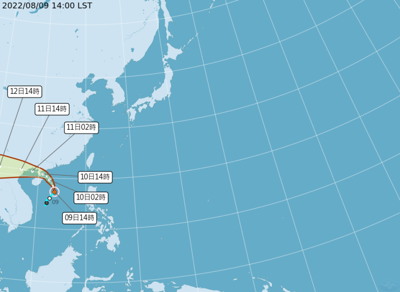 今年第7號颱風「木蘭」已生成，將朝廣東方向前進。   圖：取自中央氣象局網站