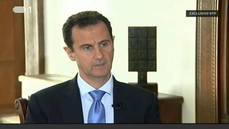 敘利亞總統阿薩德（Bashar Assad）15日表示，川普若是能成功兌現打擊恐怖主義的承諾，那麼自然將與敘利亞結為盟友。   圖：翻攝RTP電視台