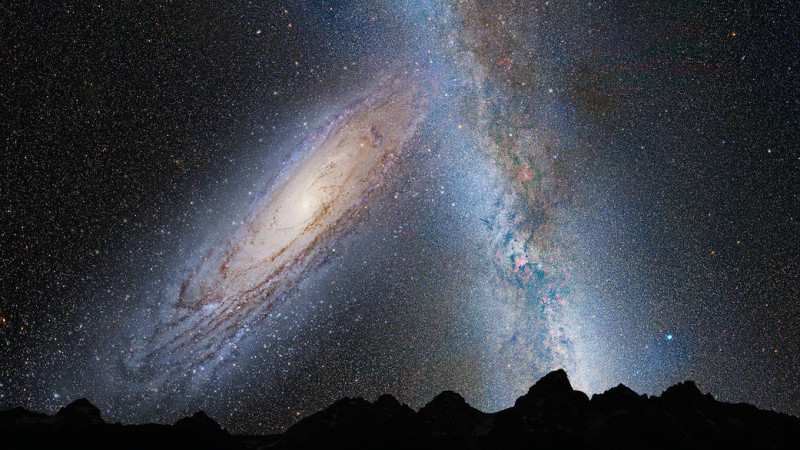 NASA 預測，40-50億年後，銀河系將與仙女座星系相撞。   圖:翻攝自 NASA