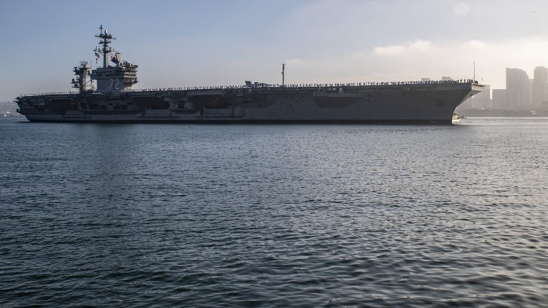 美國航空母艦「林肯號(CVN-72)」，8月11日返回加州科羅納多北島海軍航空站。   圖：翻攝U.S. Navy 