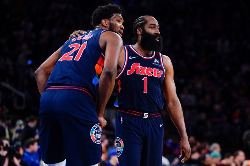 Joel Embiid、James Harden。   圖／美聯社／達志影像