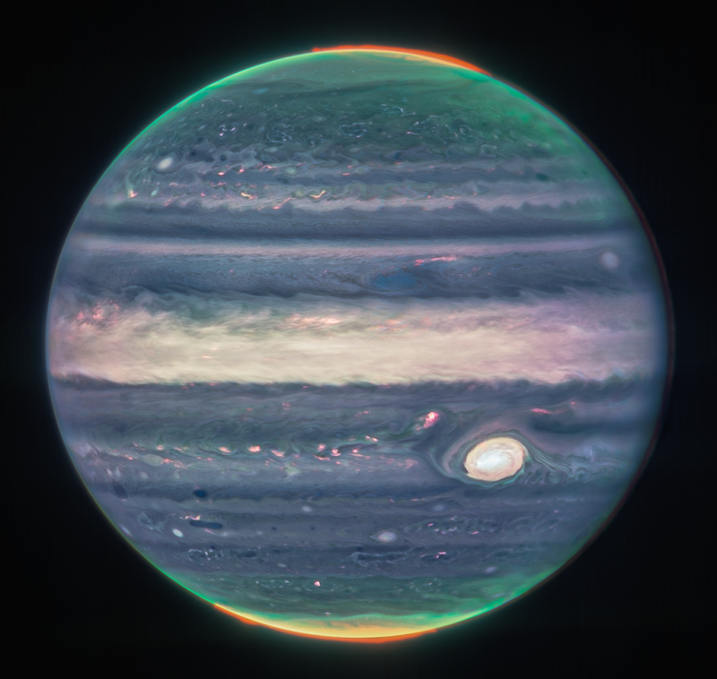 韋伯望遠鏡所捕捉的木星成像。   圖：翻攝自NASA