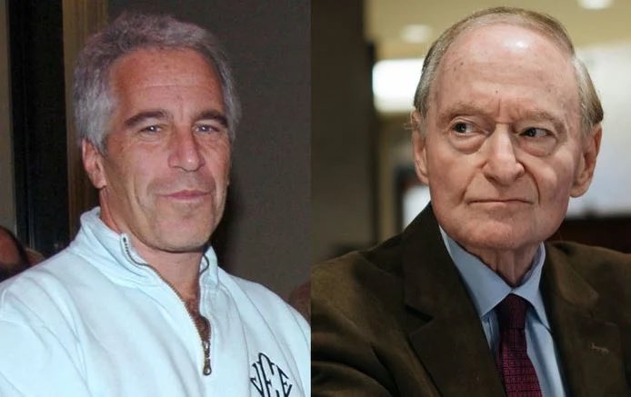 傑佛瑞·艾普斯坦（Jeffrey Epstein，左），右為史蒂文·霍芬伯格（Steven Hoffenberg，右）。   圖：翻攝自推特（資料照）