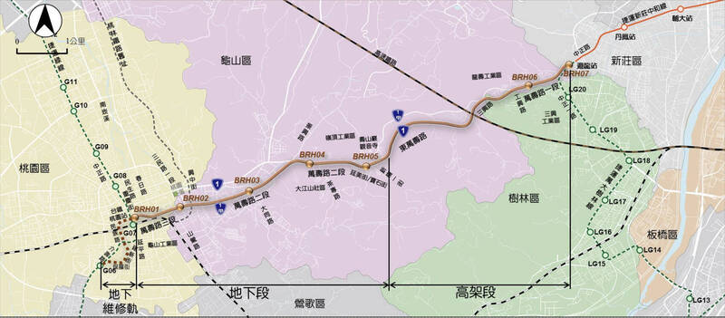 桃捷棕線的計畫路線。   圖：取自環說書