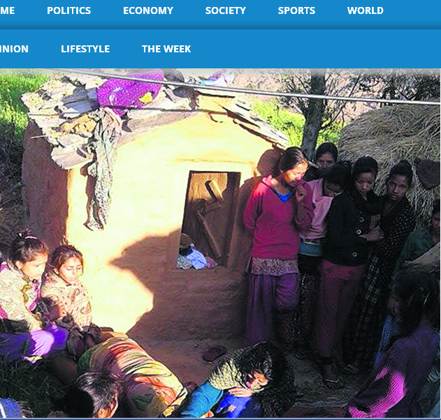 尼泊爾偏遠地區仍存在許多月經小屋，當地女性遭受傳統制約，相當無奈。   圖：翻攝尼泊爾媒體《my republica》