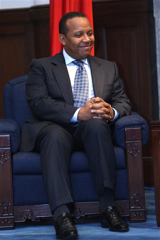 聖多美普林西比民主共和國總理陀沃達2011年曾來台訪問。   圖：總統府提供（資料照片）