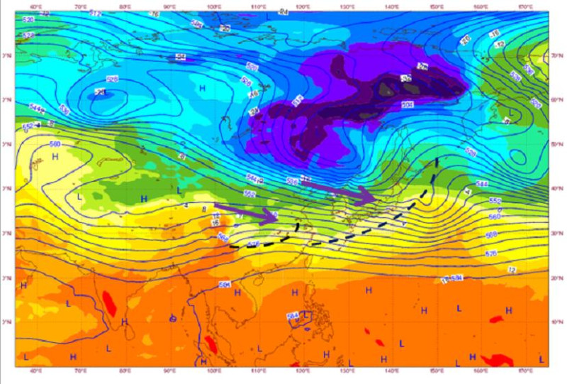 氣象專家吳德榮根據歐洲中期預報中心（ECMWF）的數值資料指出，好天氣會持續到週日（8日）東北季風增強，氣溫才會下降。   圖：翻攝自氣象應用推廣基金會。