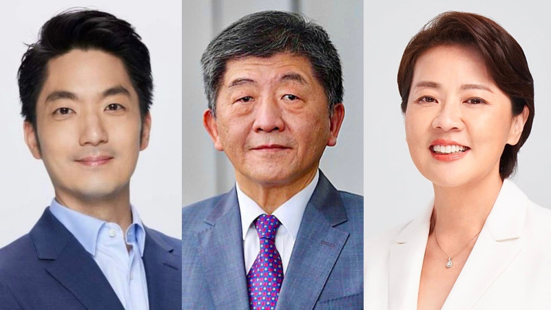 2022九合一選戰，台北市長由包含國民黨籍蔣萬安（左）、民進黨籍陳時中（中）、無黨籍黃珊珊（右）在內等12人角逐。（資料照片）   圖：擷取自蔣萬安/陳時中/黃珊珊臉書（新頭殼合成）