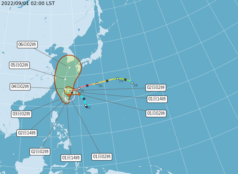 軒嵐諾預計會與另一個熱帶低壓整併成「大型颱風」。   圖：中央氣象局／提供