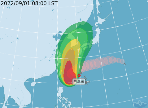 軒嵐諾強颱將接近台灣，水利署提醒各局及民眾做好防颱準備。   圖：取自中央氣象局網站