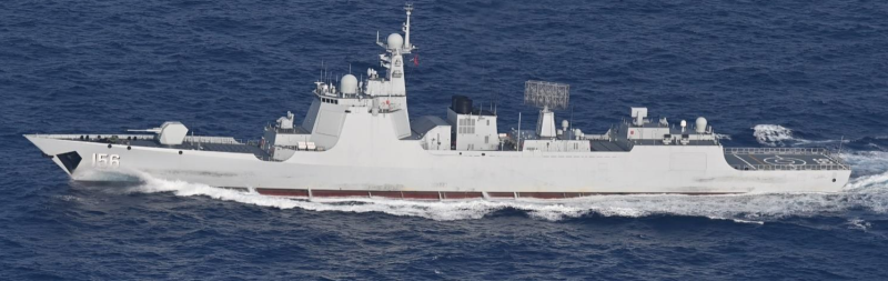 中共「長體052D」淄博號飛彈驅逐艦。   圖: 翻攝自 日本防衛省統合幕僚監部 報告