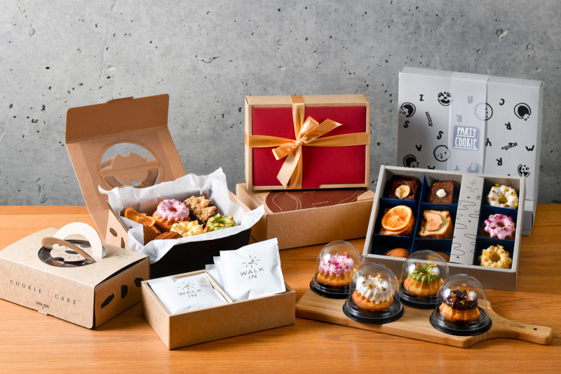 Walk in Café的中秋禮盒跳脫以往禮盒形式，每個人都可以採客製化的方製搭配自己專屬的特色禮盒。   圖：林口區公所提供