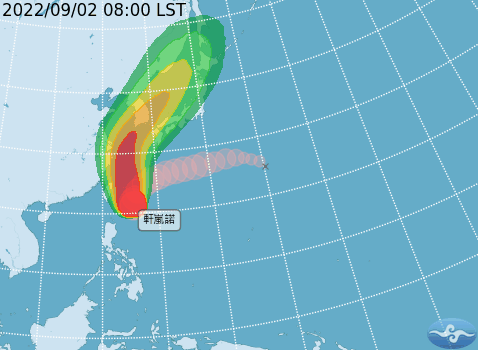 「軒嵐諾」颱風來勢洶洶，中央氣象局已經於今(2)日上午8時30分發布海上警報。   圖：取自中央氣象局網站