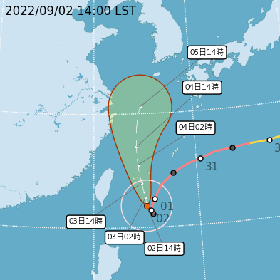 「軒嵐諾」挾帶豪雨，估可謂北部山區帶來400到700毫米的雨量。   圖：取自中央氣象局網站