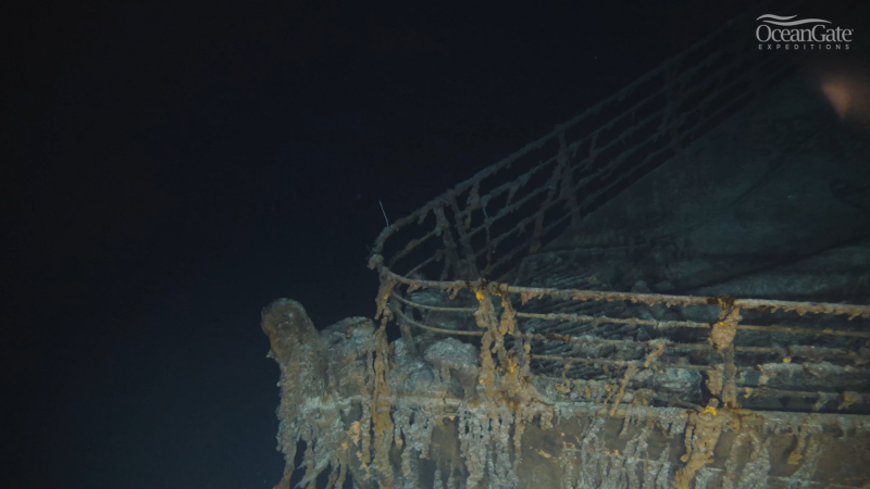 鐵達尼號遺跡。   圖: 翻攝自 OceanGate Expeditions YouTube