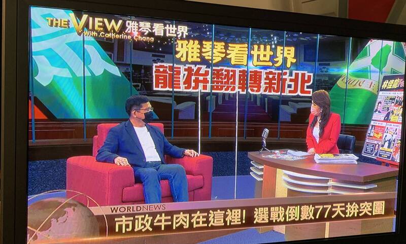 民進黨新北市長參選人林佳龍10日接受電視專訪回應條件交換傳聞。   圖：林佳龍競辦提供