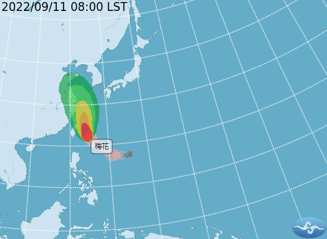 中央氣象局於今(11)日上午發布海上颱風警報。   圖：中央氣象局/提供
