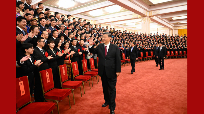 中共國家主席習近平會見公務員代表。   圖：翻攝自新華網（資料照）