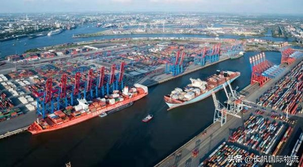 德國漢堡港布爾夏德貨櫃碼頭。   圖 : 翻攝自頭條/ 長帆國際物流