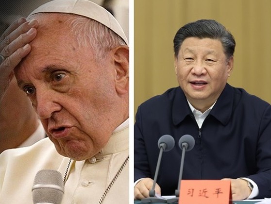 梵蒂岡消息人士表示，梵蒂岡告訴中國，方濟各願與習近平會面，但中方表示時間不夠。   圖：翻攝自臉書/新頭殼合成