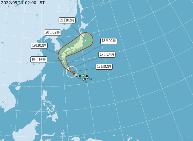 氣象局預估，週日、下週一台灣附近吹偏北風帶來南瑪都颱風的外圍水氣，雲量增多，北部、東部及東南部地區有局部短暫陣雨，東部及東南部地區並有局部較大雨勢發生的機率   