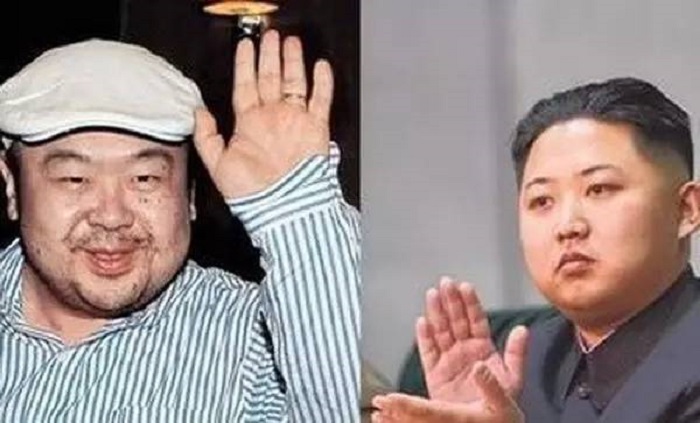 朝鮮領導人金正恩(右)同父異母兄長金正男(左)13日在馬來西亞被兩名身份不明的女子用毒針殺害。   圖：翻攝百度百科