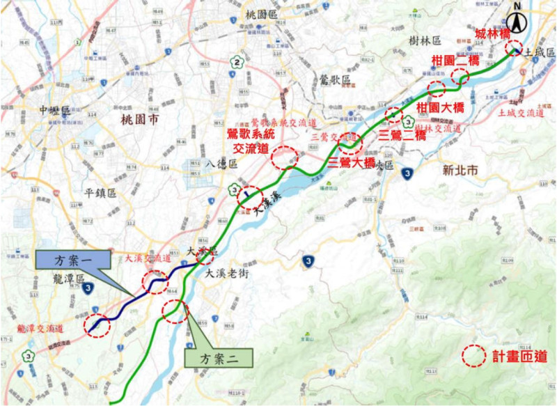 大漢溪沿岸快速公路構想。   圖：新北市交通局提供