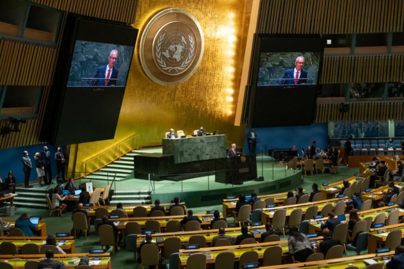 聯合國大會會議。   圖：翻攝聯合國網頁un.org