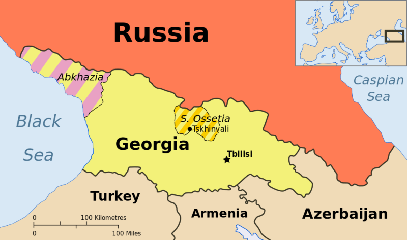 俄羅斯曾侵略喬治亞，並扶持兩個傀儡共和國   圖：翻攝自維基百科
