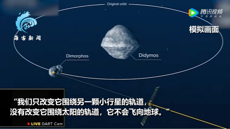 「飛鏢」撞擊小行星示意圖。   圖：翻攝自海客新聞