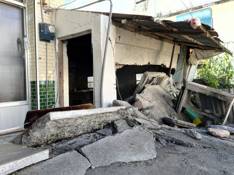 花蓮縣玉里鎮松浦里民宅因918地震受損狀況。   圖：內政部提供