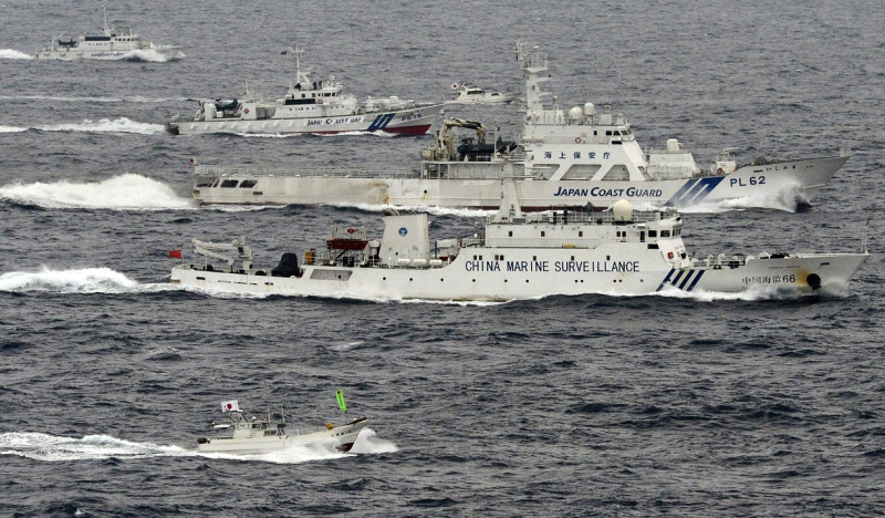 最近幾年，不時會出現中國船艦闖入釣魚台海域的情況，為防範中國在海上滋事，日本將建立1支先進艦隊。   圖：達志影像/路透社資料照片。