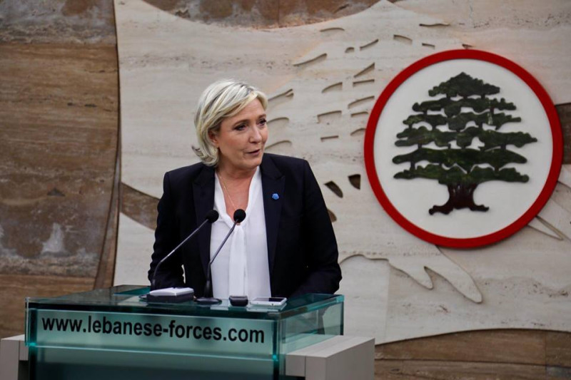 極右翼的法國國民陣線主席勒龐遭歐洲議會取消議員豁免權，是否對她的選情造成衝擊，仍有待觀察。   圖：翻攝勒龐臉書