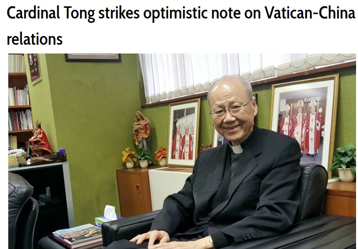 香港樞機主教湯漢接受媒體專訪時表示，中國與梵蒂岡對主教任命問題取得正面進展，但雙方關係正常化沒有任何時間表。   圖：翻攝National Catholic Reporter網站