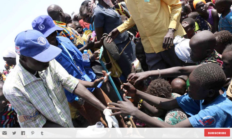 南蘇丹陷入飢荒，世界糧食計畫署緊急出動救援。   圖：翻攝世界糧食計畫署/George Fominyen