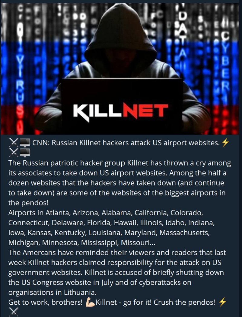 網路流傳親俄駭客組織「Killnet」曾發布一系列攻擊目標清單。   圖：翻攝自推特