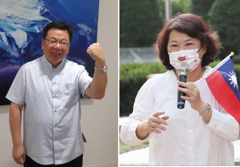 2022年嘉義市長選舉，藍綠陣營由黃敏惠、李俊俋對壘，出現史上首見的延長賽。   圖：新頭殼合成照片