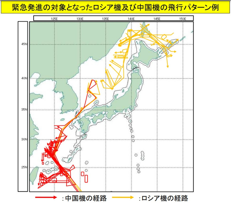 日本防衛省統合幕僚監部發布2022財年上半年航空自衛隊「緊急發進」統計數據，應對解放軍出動340次，佔76%，數量最多。   圖：翻攝統合幕僚監部官網