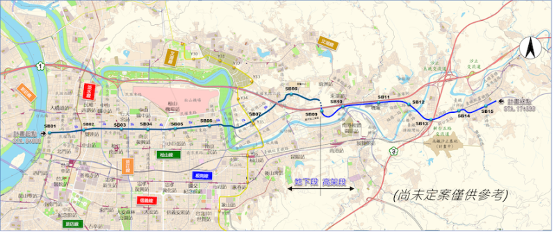 捷運民生汐止線規劃圖。   圖：取自台北市捷運工程局